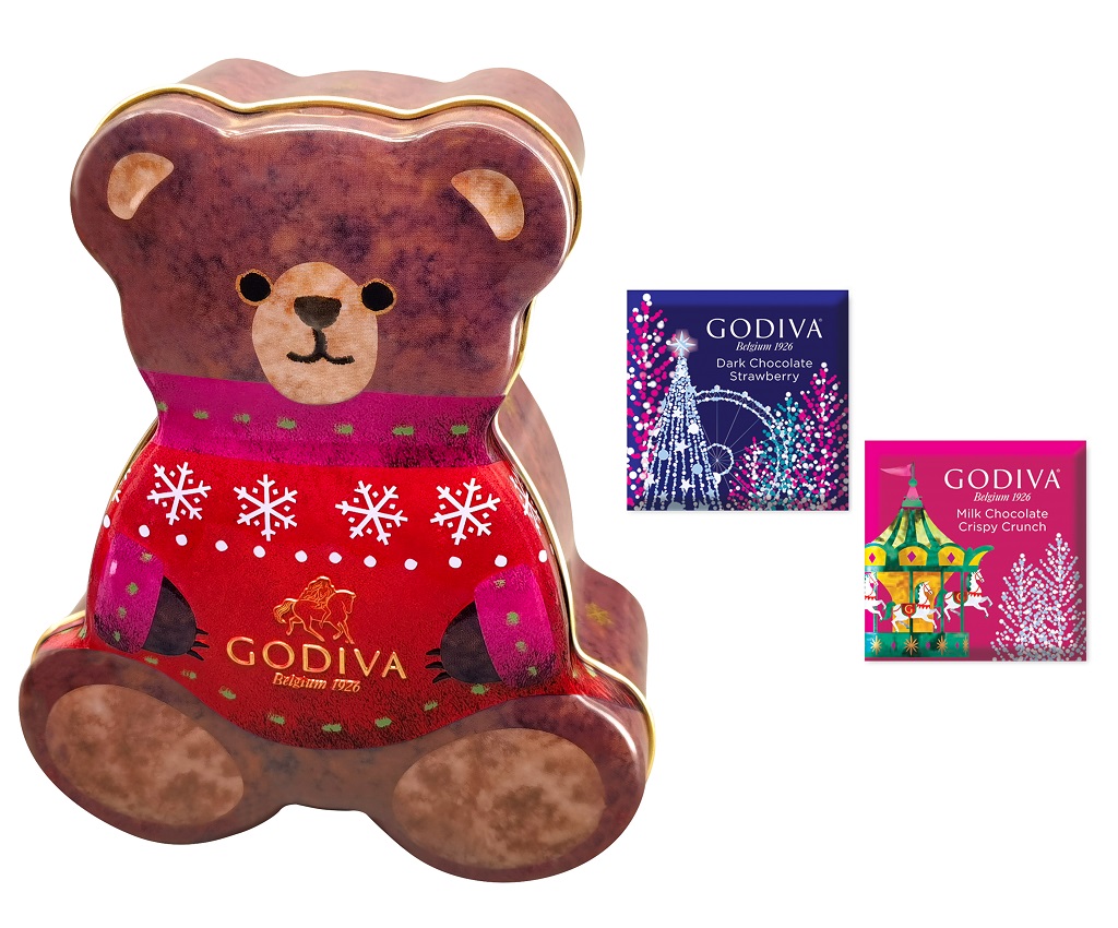 Holiday Bear Tin Chocolate Carr&#233; 10pcs